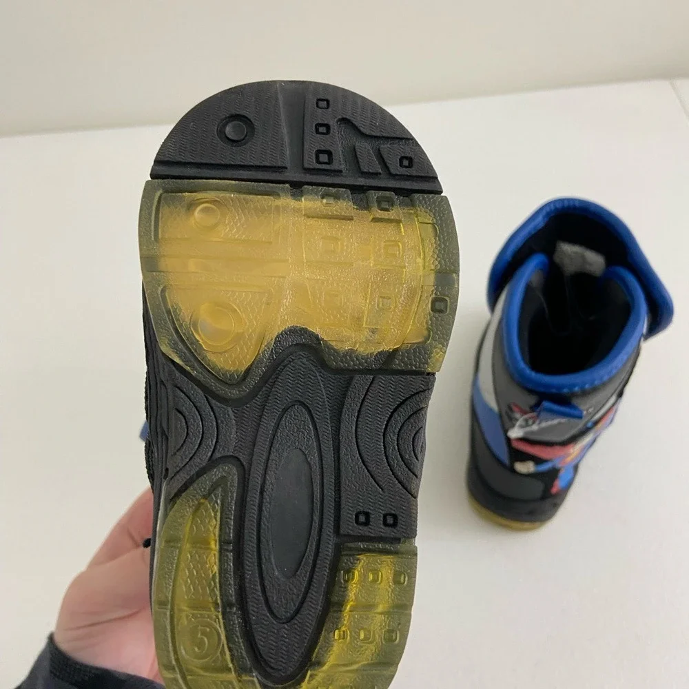 Superman toddler boy's dual hook and loop insulated snow boots winter shoes 5